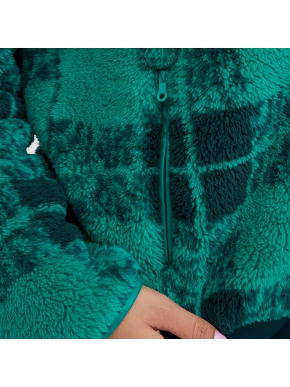 Aerie Offline American Eagle Fluffy Quarter Zip Pullover Sweatshirt Green Medium - Picture 2 of 8
